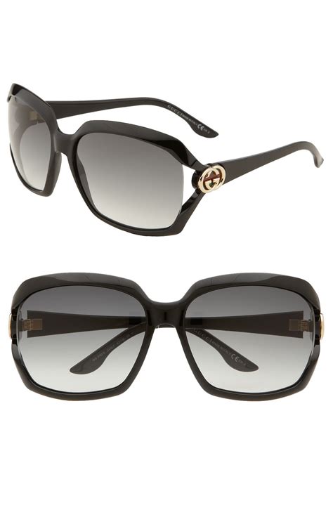 gucci oversized square sunglasses black|gucci 60mm square sunglasses.